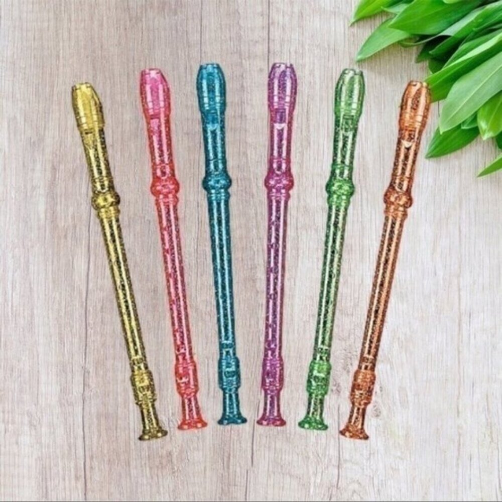 Plastic Bright Glitter Recorder - Green